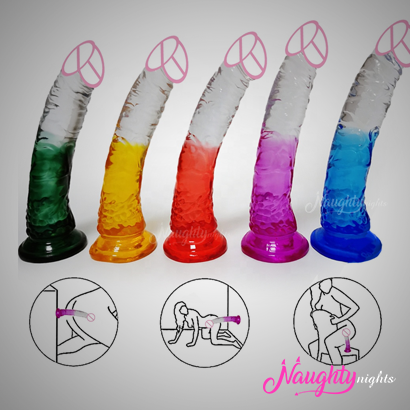 Crystal Penis Twin Color Dildo