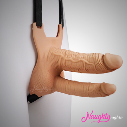Double Penetration Hollow Strap On Dildo-Skin