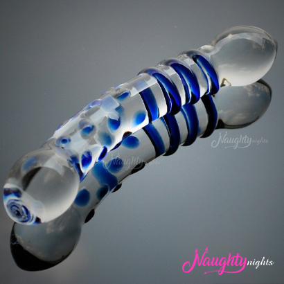 Dual Pattern C Shape Glass Dildo