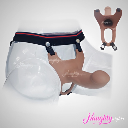 7 Inch Brown Hollow Strap-on Dildo for Men