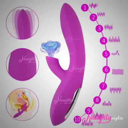 12 Speed Vibrator and Sucker Vibrating Dildo 