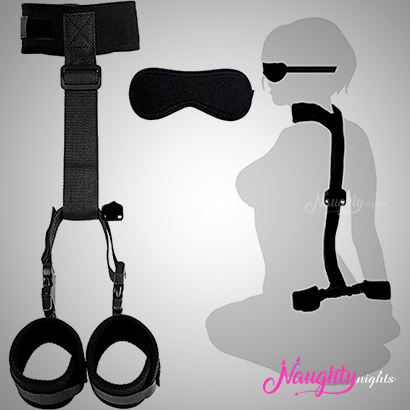 Strict Master Neck To Hand Restrain + Eye Mask