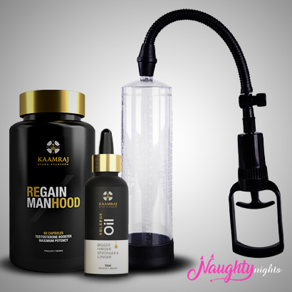 Sexual Health Kit For Men (Enlargement Pump + Oil + Regain Manhood)