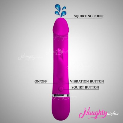 Rechargeable Squirting Rabbit Vibrator With 12 Speed Function