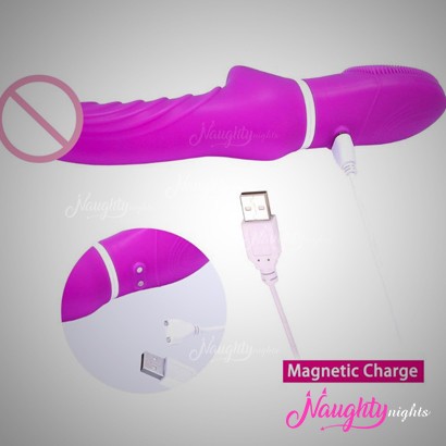 Thrusting Vibrating Massager Dildo With USB Recharging
